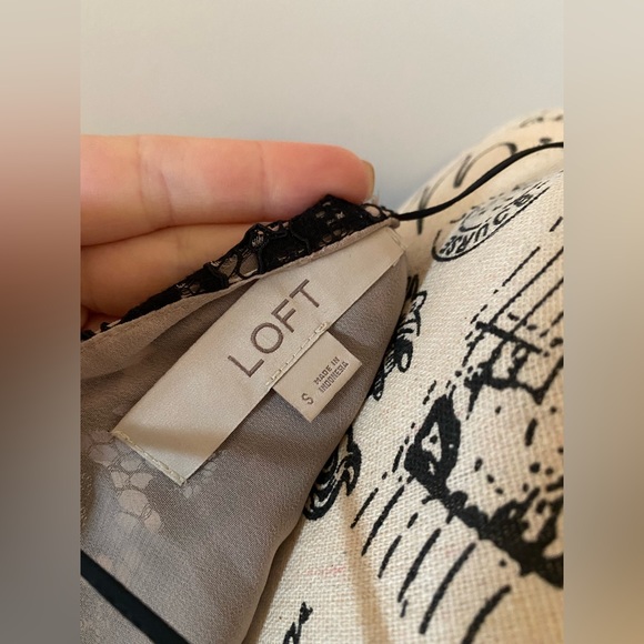 LOFT black tank w/ overlay, size Small - Picture 2 of 4